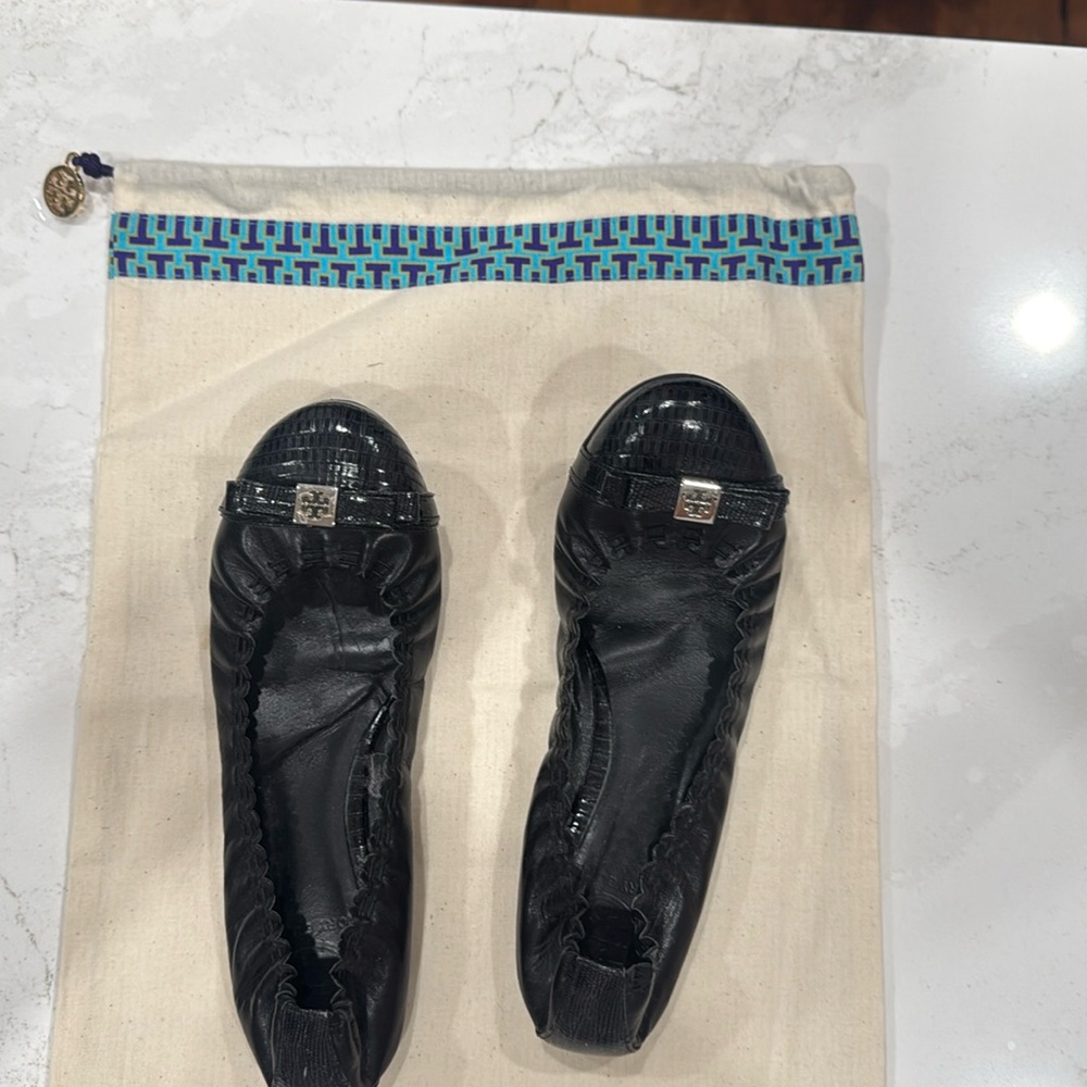 Tory Burch Eddie Ballet Flats with Bow size 8M